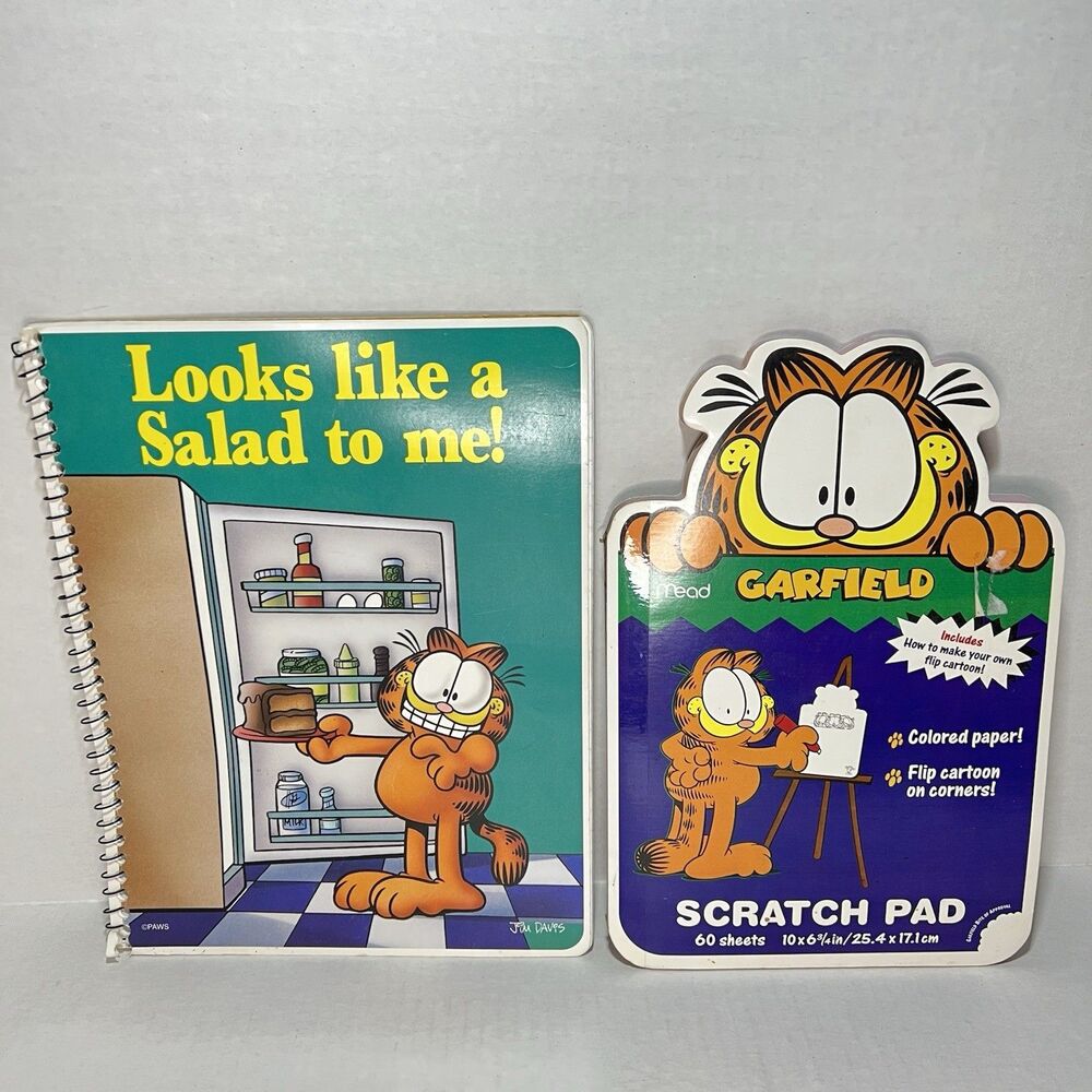 Garfield Scratch Pad and used Looks Like Salad To Me Notebook Mead